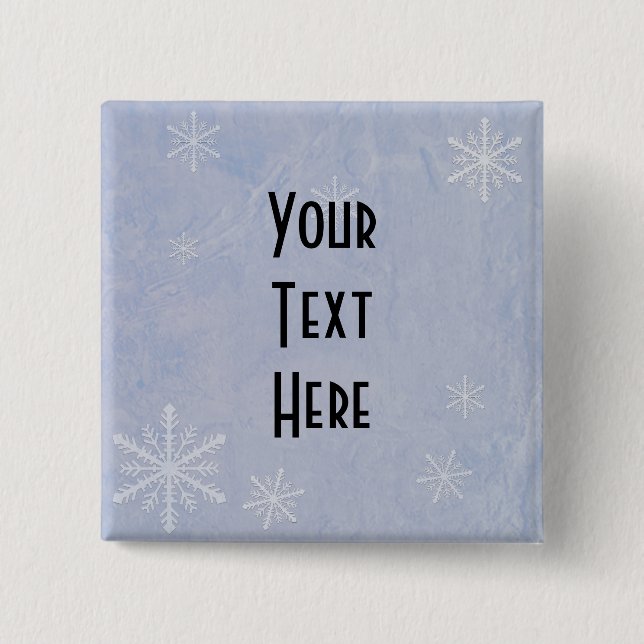 PERSONALIZE Snowflake Paper 3 - Original Blue Button (Front)