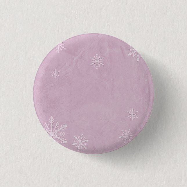PERSONALIZE Snowflake Paper 3 - Pink Pinback Button (Front)