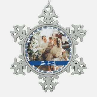 Personalize  snowflake pewter christmas ornament