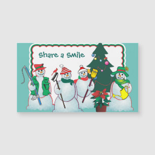 personalize snowmen magnets