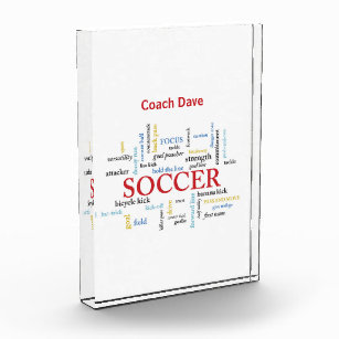 Personalize, Soccer Coach Thank You in Words Acrylic Award