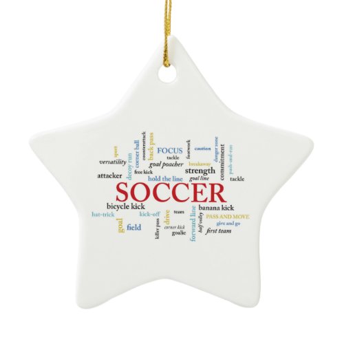 Personalize, Soccer Coach Thank You in Words Ceramic Ornament