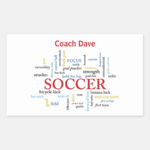 Personalize, Soccer Coach Thank You in Words Rectangular Sticker