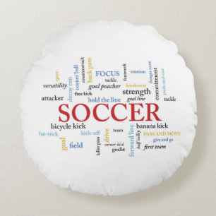 Personalize, Soccer Coach Thank You in Words Round Pillow