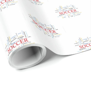 Personalize, Soccer Coach Thank You in Words Wrapping Paper