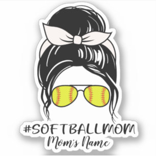 Personalize Softball Mom Sticker