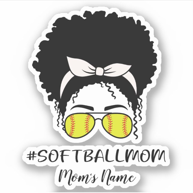 Personalize Softball Mom Sticker (Front)