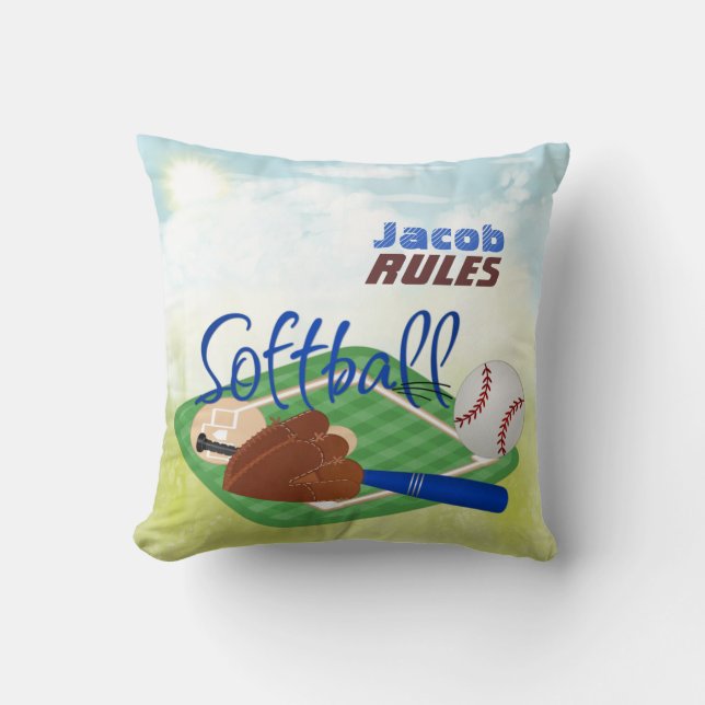 Personalize Softball Pillow (Front)