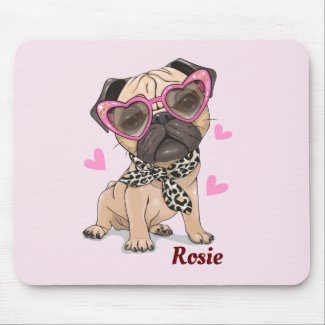Personalize Sophisticated Pug  Mouse Pad
