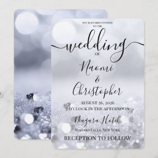 Personalize: Sparkling Silver Wedding Invitation