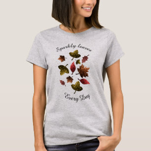 Personalize Sparkly leaves fall autumn sparkles T-Shirt