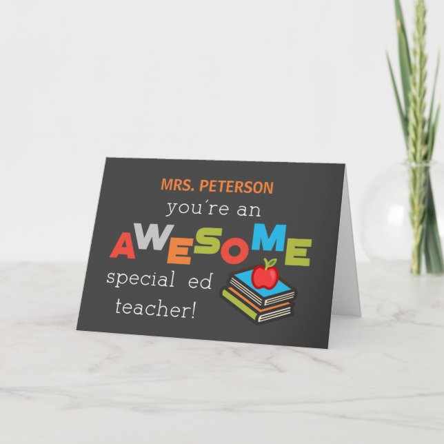 Personalize Special Ed Teacher Appreciation Day Card (Front)