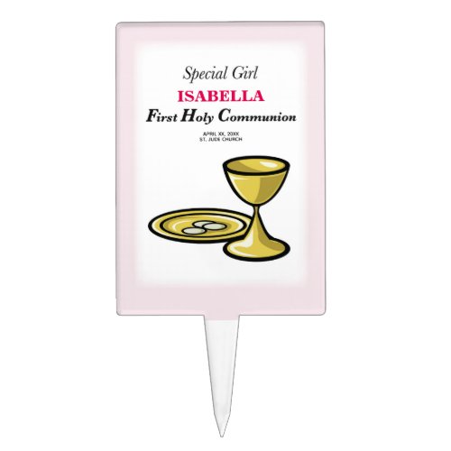 Personalize Special Girl First Communion Cake Topper