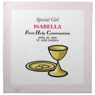 Personalize, Special Girl, First Communion Cloth Napkin