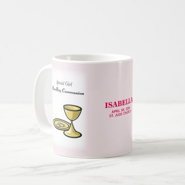 Personalize, Special Girl, First Communion Coffee Mug (Front Left)