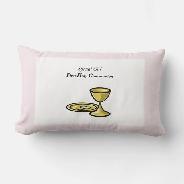 Personalize, Special Girl, First Communion Lumbar Pillow (Front)