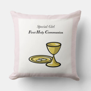 Personalize, Special Girl, First Communion Throw Pillow