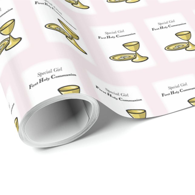 Personalize, Special Girl, First Communion Wrapping Paper (Roll Corner)