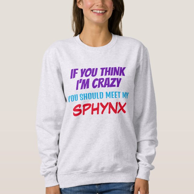 Personalize Sphynx Cat Crazy Women's Top Funny  (Front)