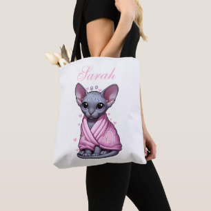 Personalize Sphynx Kitten Cute Tote Bag