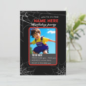 Personalize spider birthday invitation (Standing Front)