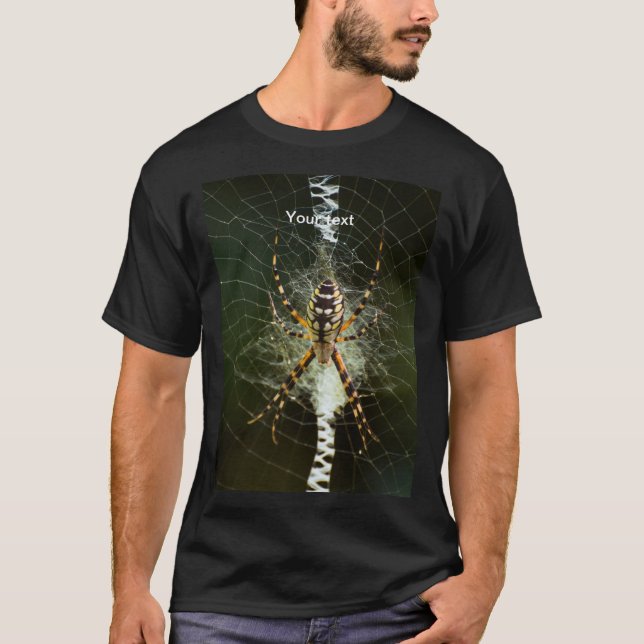 Personalize Spider on its web photography T-Shirt (Front)