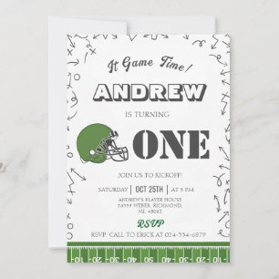 Personalize Sport Football Birthday Invitation