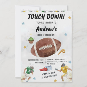 Personalize Sport Football Birthday Invitation