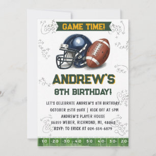 Personalize Sport Football Birthday Invitation