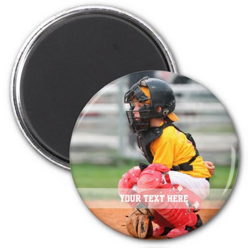 Personalize Sports Photo Pinback  Magnet
