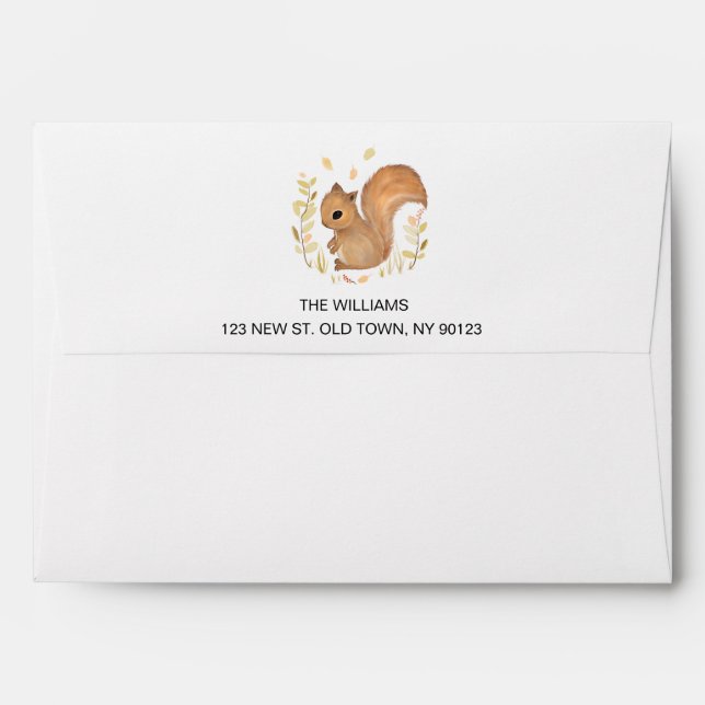 Personalize Squirrel Envelope (Back (Top Flap))