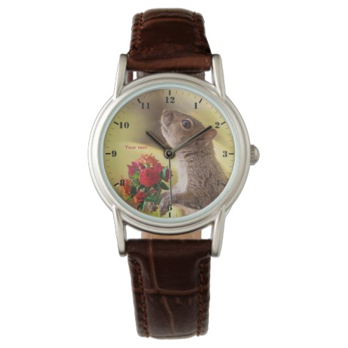 Personalize Squirrel with roses for You  Watch