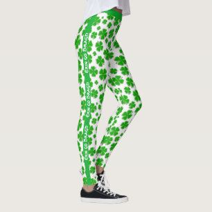 Personalize: St Patrick's Erin go Bragh Shamrocks Leggings