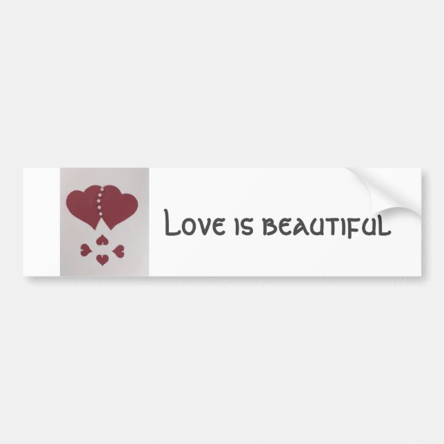 Personalize St. Valentine's red heart with pearls Bumper Sticker (Front)