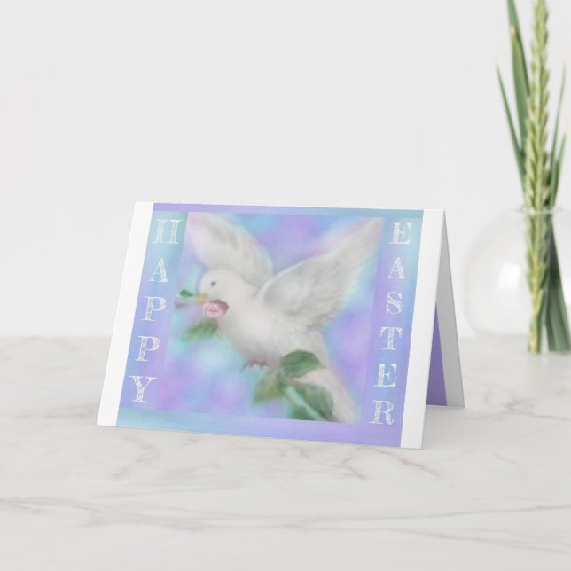 Personalize standard "Dove with a Rose" Easter Card (Front)