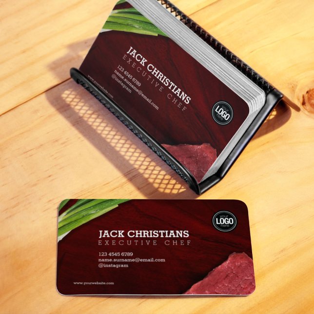 Personalize steak restaurant theme business card (Creator Uploaded)