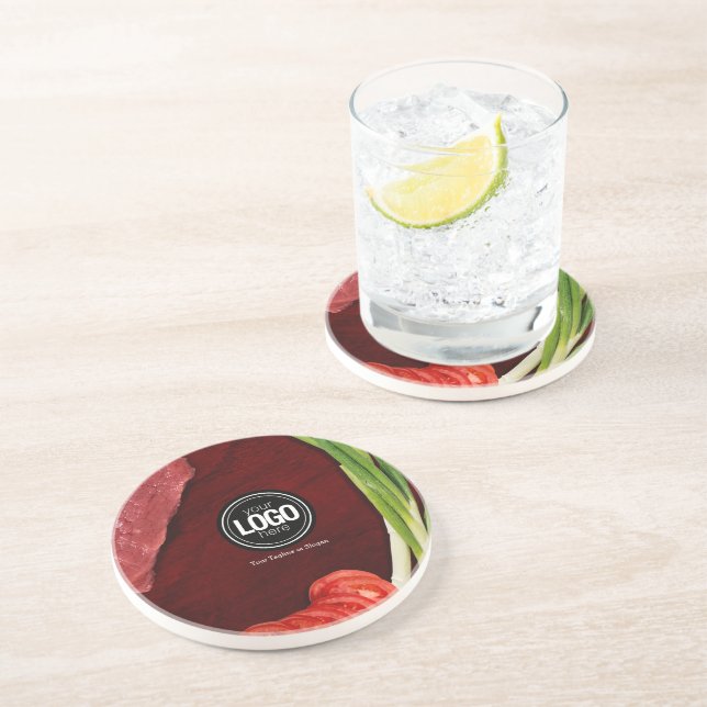 Personalize steak restaurant theme coaster (Side)