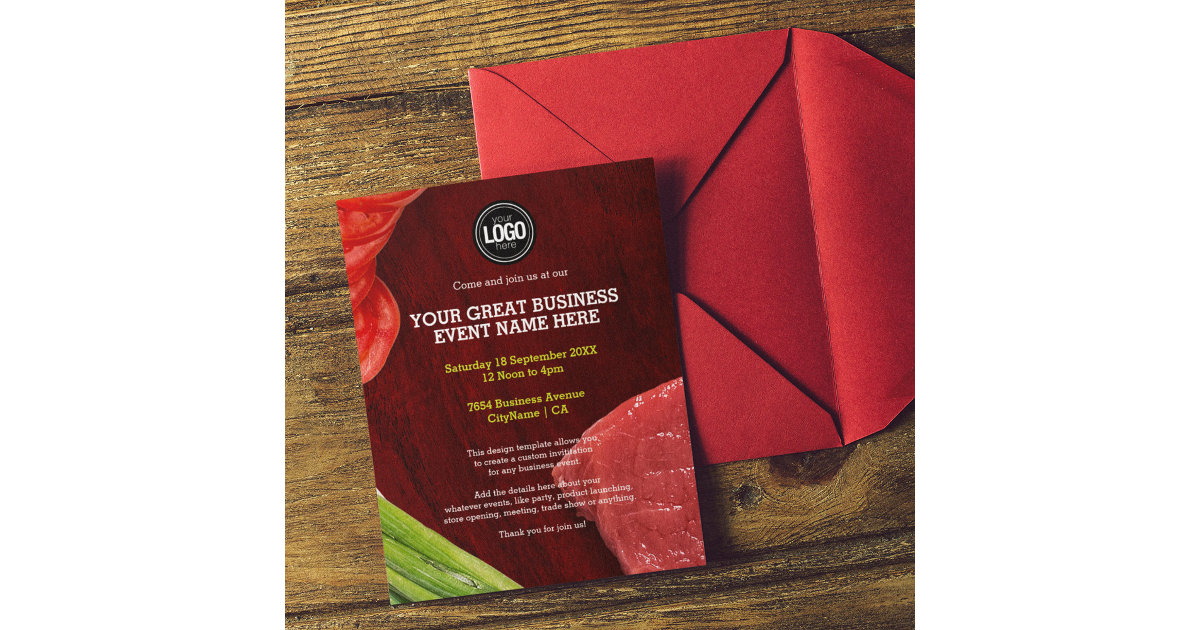 Personalize steak restaurant theme invitation Zazzle