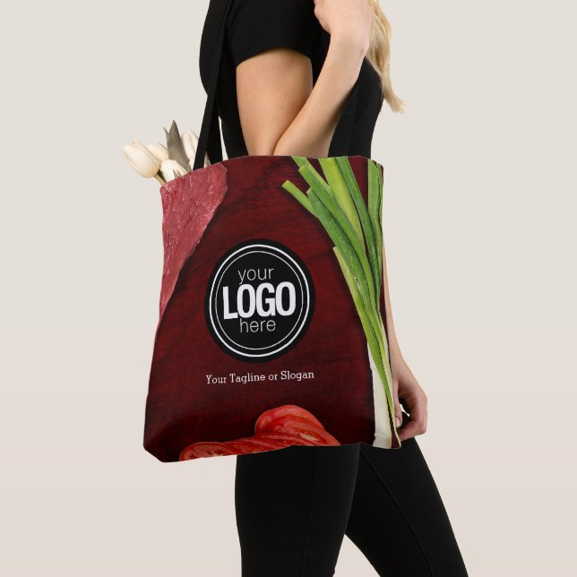 Personalize steak restaurant theme tote bag (Close Up)