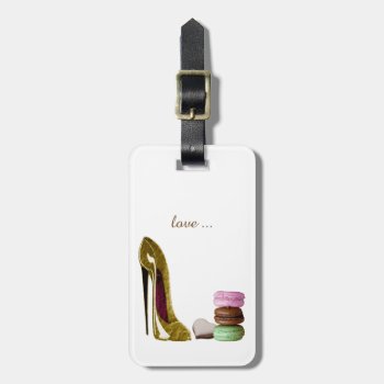 Personalize Stiletto & Macaroons Art Luggage Tags by shoe_art at Zazzle