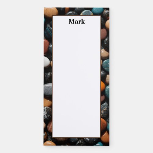 Personalize Stones Polished Rocks Magnetic Notepad