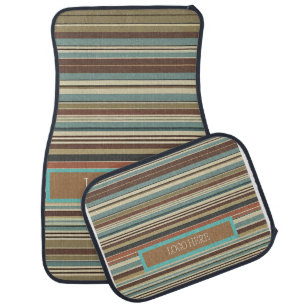 Personalize Striped Car Floor Mat