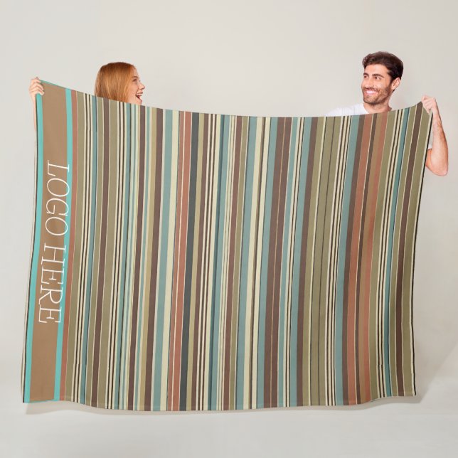 Personalize Striped Fleece Blanket (In Situ)