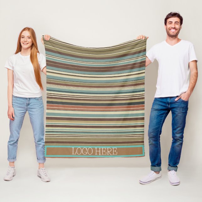 Personalize Striped Fleece Blanket (In Situ)