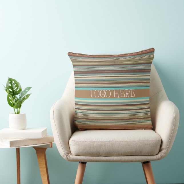 Personalize Striped  Throw Pillow (Chair)
