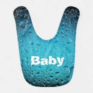 Personalize Stylish Cool Blue water drops Bib