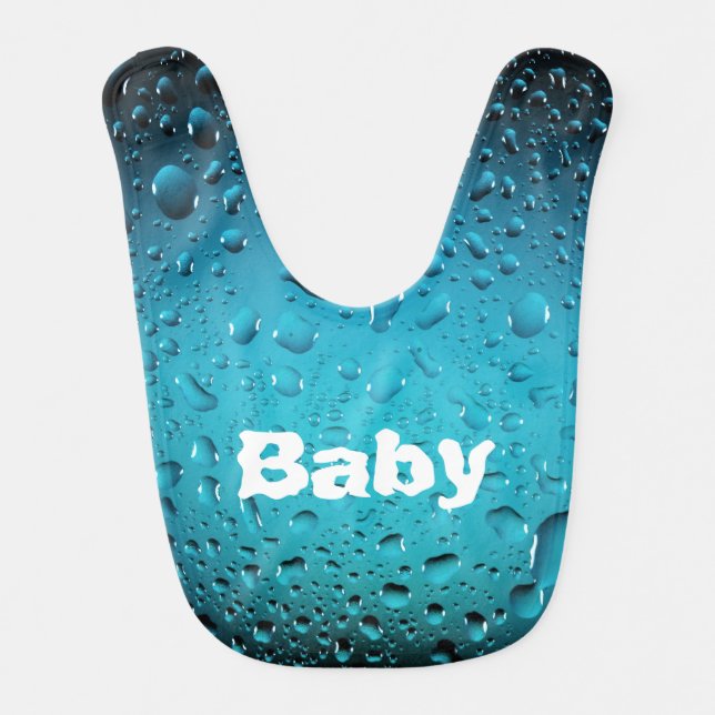Personalize Stylish Cool Blue water drops Bib (Front)