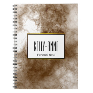 Personalize Stylish Marble Texture Designer Notebook