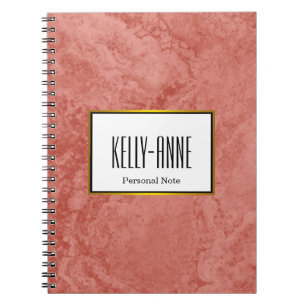 Personalize Stylish Marble Texture Designer Notebook