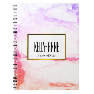 Personalize Stylish Marble Texture Designer Notebook
